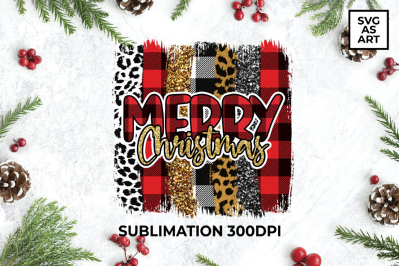 About Buffalo Plaid Merry Christmas PNG for Illustrations