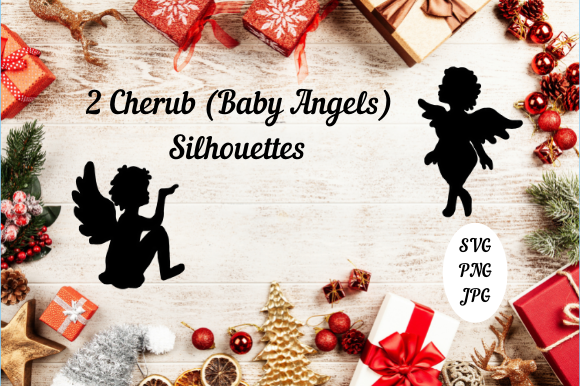Christmas Angel Cherub Silhouette Illustration Review