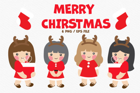 Christmas Cartoon Kids Illustrations for Branding and Marketing