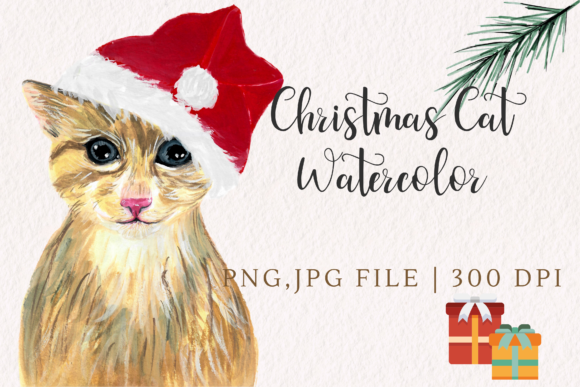 Christmas Cat Watercolor Illustration Review