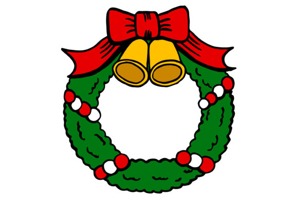 Christmas Door Ornament Cartoon Sticker Illustrations