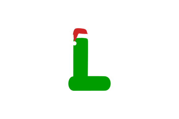Christmas Hat - Alphabet Green Font L Illustrations