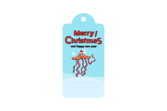 Christmas Labels Animal Squid Svg for Illustrations