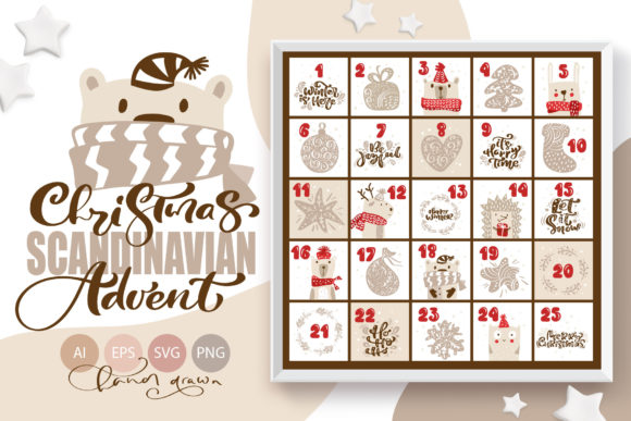 Christmas Scandinavian Advent Illustrations for Content Publishing