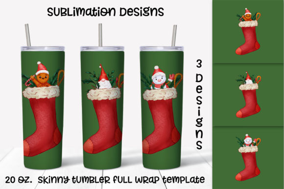 Christmas Socks Sublimation Design for Branding and Packaging