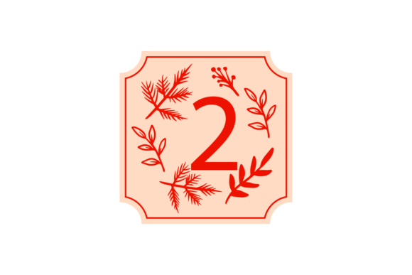 Christmas Stickers Floral Number 2 SVG for Illustrations
