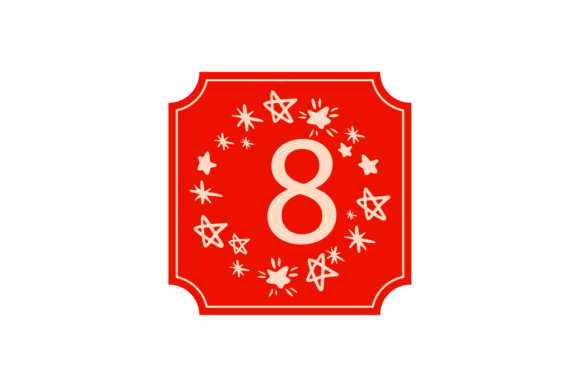 Christmas Stickers Number 8 Svg for Illustrations