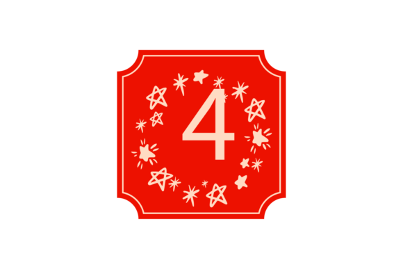 Christmas Stickers Star Number 4 Svg for Branding and Marketing