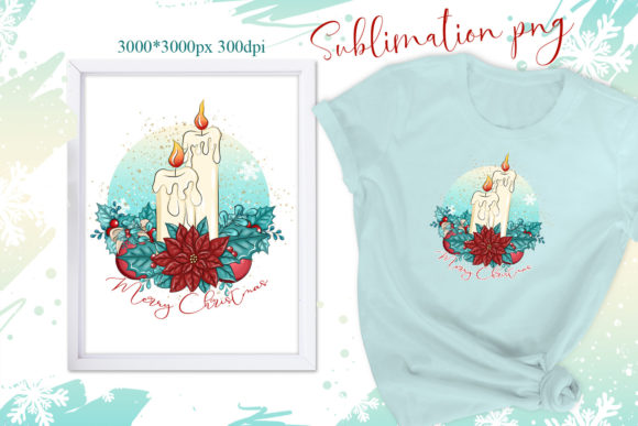 Christmas Sublimation Candles Illustrations for Crafting