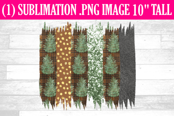 Christmas Winter Trees Brush Strokes Illustrations