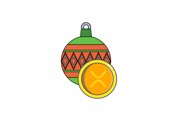 Cryptocurrency XRP Christmas Illustrations