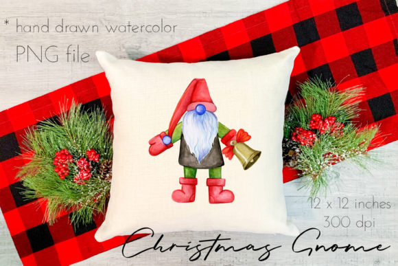 Cute Christmas Gnome.a Gnome with a Bell Illustrations