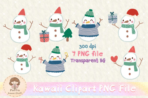 Cute Snowman Winter Clipart for Embroidery