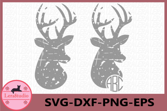 Deer Grunge, Christmas Illustration for Editorial and Web Design