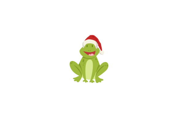 Frog in Christmas Hats Illustration for Blog and Web Design