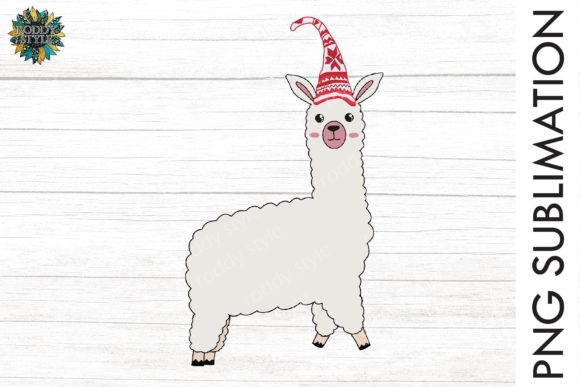 Llama Christmas Illustration Graphic PNG