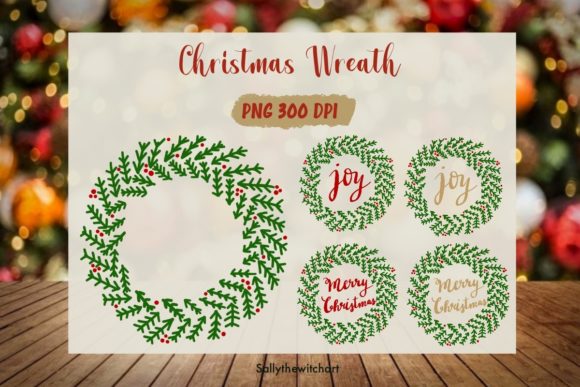 Merry Christmas and Joy Wreath PNG Illustration Review