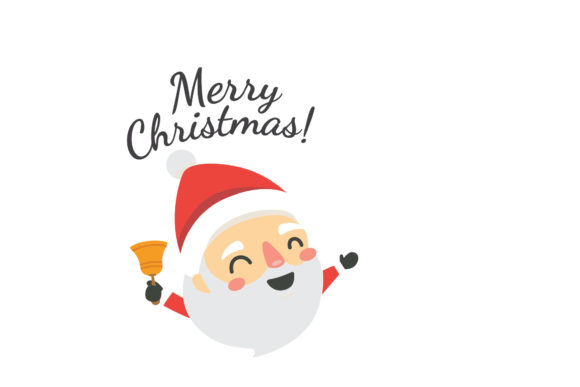Merry Christmas Clipart with Santa Illustrations