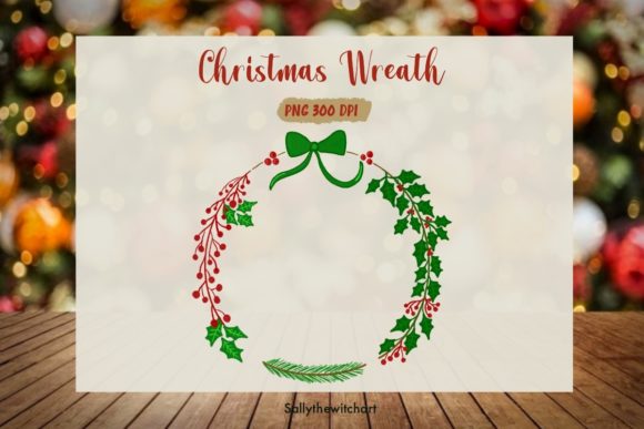 Merry Christmas Wreath PNG for Crafting and Etsy Designs