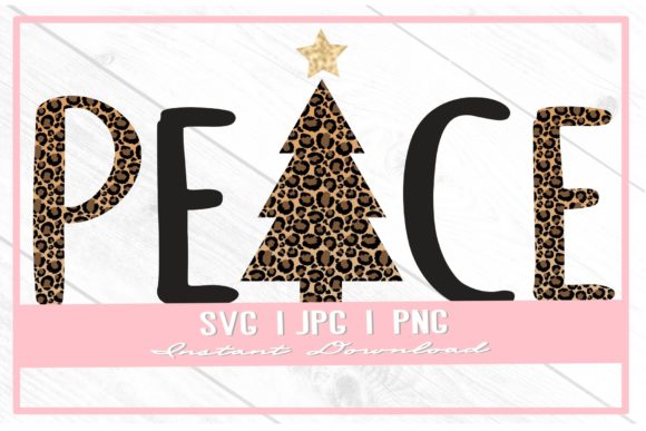 Peace Animal Print Leopard Christmas SVG Illustrations
