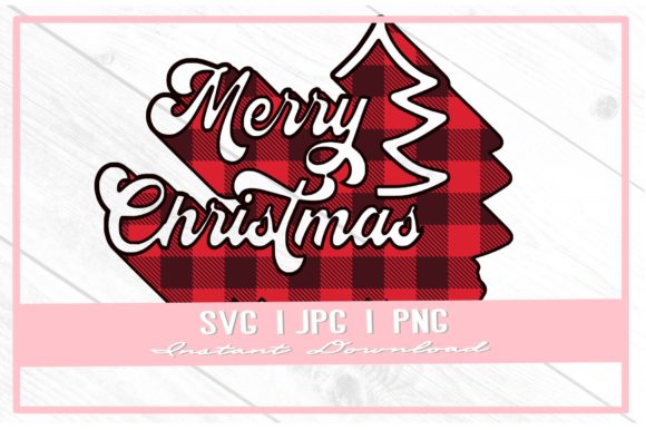 Red Plaid Retro Christmas Embroidery Design