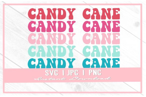 Retro Christmas Candy Cane Rainbow Illustrations