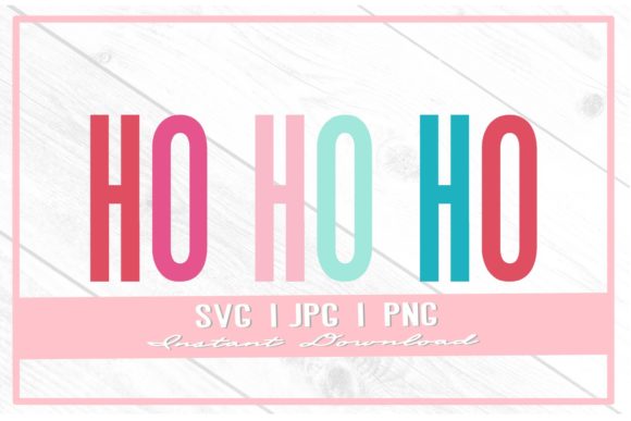 Retro Rainbow Ho Christmas Sublimation Illustrations