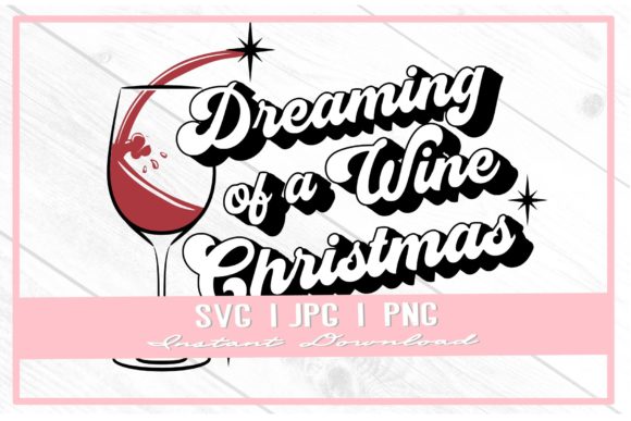 Retro Wine Christmas SVG Illustration for Design Projects