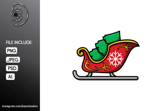 Santa Cart Christmas Cartoon Illustration
