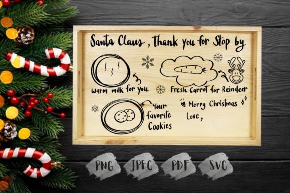 Santa Tray Cookie Tray Christmas SVG V.4 Illustrations