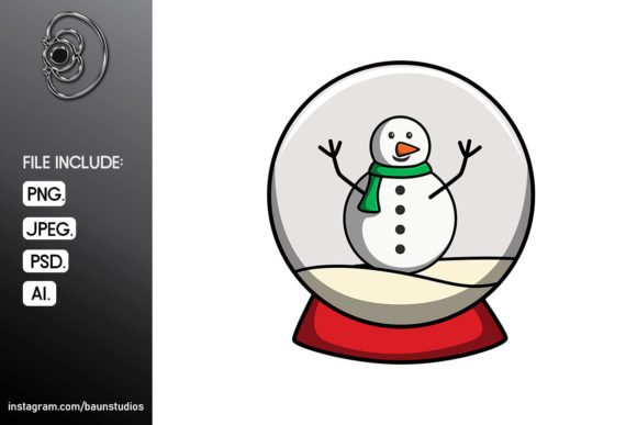 Snowball Christmas Cartoon Illustration for Editorial Use