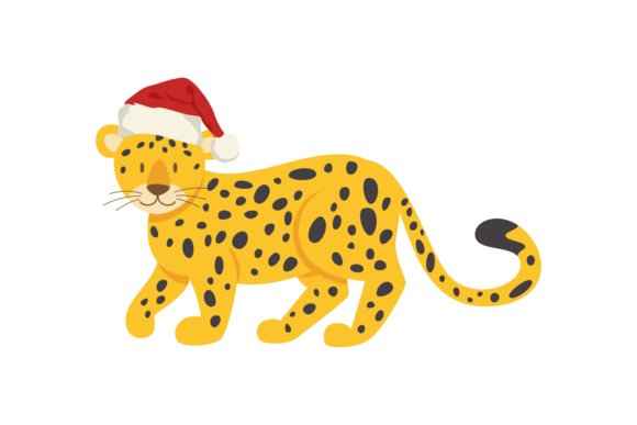 Tiger Wearing Christmas Hats Illustration Review