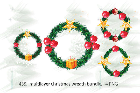 Watercolor Christmas Wreath Design Review